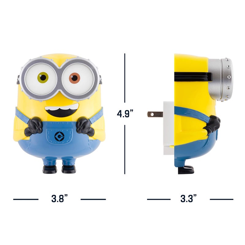 Minions مصباح LED ليلي من مينيونز: صعود غرو، قابل للتوصيل، من الغسق إلى الفجر، مدرج في UL، توهج أصفر، أشياء مروعة، بوب، مثالي لغرفة نوم الأطفال، حضانة، حمام، 43742 - Image 5
